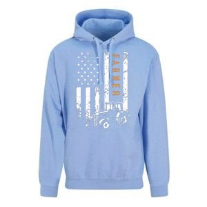 Farmer American Flag Design Farm Farming Unisex Surf Hoodie