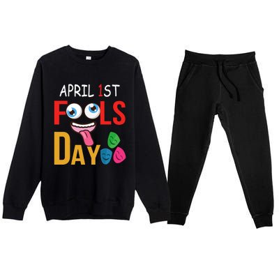 Funny April Fools Day Quote April Fools Day Squad Pranks Premium Crewneck Sweatsuit Set