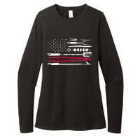 Funny American Flag Grilling Tools BBQ Grill Barbecue Tool Womens CVC Long Sleeve Shirt