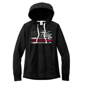 Funny American Flag Grilling Tools BBQ Grill Barbecue Tool Women's Fleece Hoodie