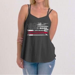 Funny American Flag Grilling Tools BBQ Grill Barbecue Tool Women's Strappy Tank