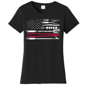 Funny American Flag Grilling Tools BBQ Grill Barbecue Tool Women's T-Shirt