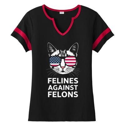 Felines Against Felons Ladies Halftime Notch Neck Tee