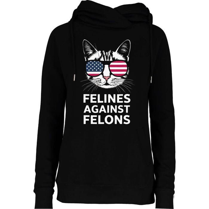 Felines Against Felons Womens Funnel Neck Pullover Hood