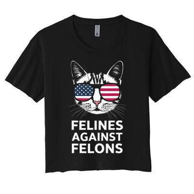 Felines Against Felons Women's Crop Top Tee