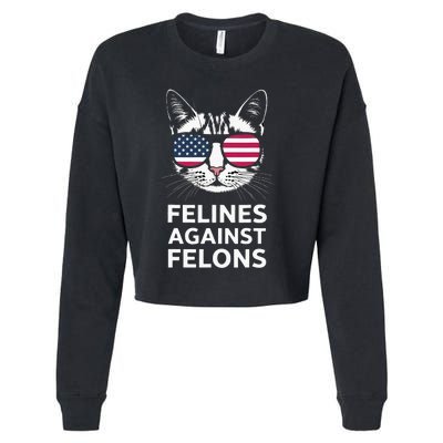 Felines Against Felons Cropped Pullover Crew