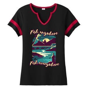 Fish Anywhere Fish Everywhere Ladies Halftime Notch Neck Tee