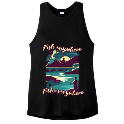 Fish Anywhere Fish Everywhere Ladies PosiCharge Tri-Blend Wicking Tank