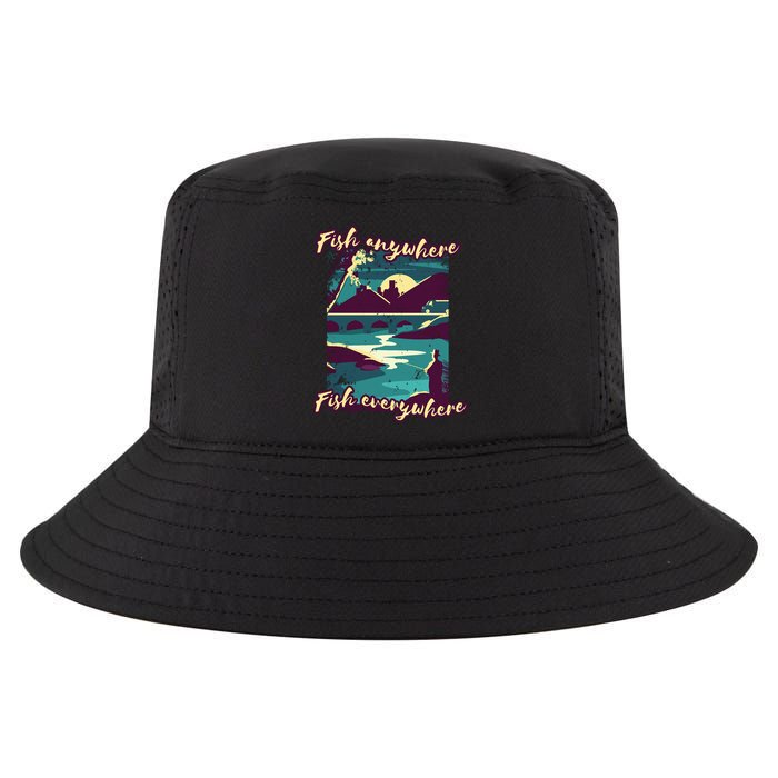 Fish Anywhere Fish Everywhere Cool Comfort Performance Bucket Hat