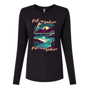 Fish Anywhere Fish Everywhere Womens Cotton Relaxed Long Sleeve T-Shirt