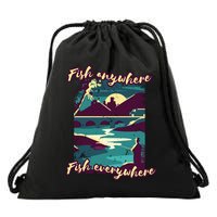 Fish Anywhere Fish Everywhere Drawstring Bag