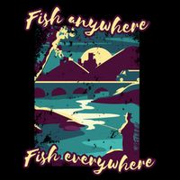 Fish Anywhere Fish Everywhere Drawstring Bag