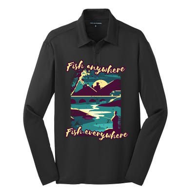 Fish Anywhere Fish Everywhere Silk Touch Performance Long Sleeve Polo