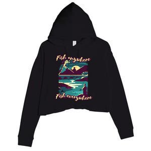 Fish Anywhere Fish Everywhere Crop Fleece Hoodie