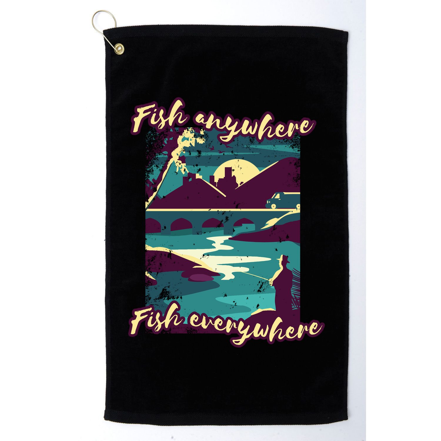 Fish Anywhere Fish Everywhere Golf Towel