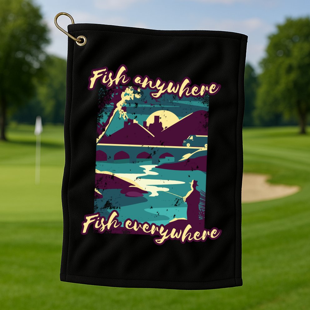 Fish Anywhere Fish Everywhere Golf Towel