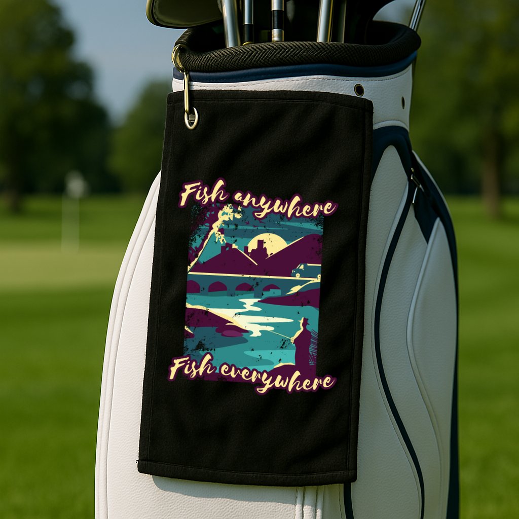 Fish Anywhere Fish Everywhere Golf Towel