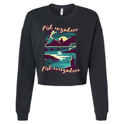 Fish Anywhere Fish Everywhere Cropped Pullover Crew