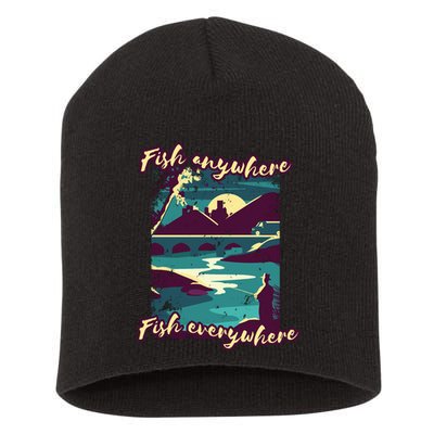 Fish Anywhere Fish Everywhere Short Acrylic Beanie