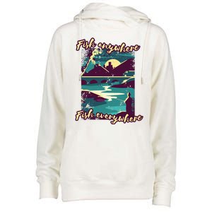 Fish Anywhere Fish Everywhere Womens Funnel Neck Pullover Hood