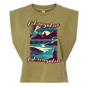 Fish Anywhere Fish Everywhere Garment-Dyed Women's Muscle Tee