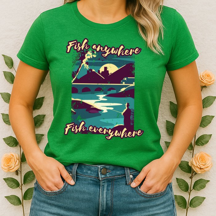 Fish Anywhere Fish Everywhere Womens T-Shirt