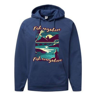 Fish Anywhere Fish Everywhere Performance Fleece Hoodie