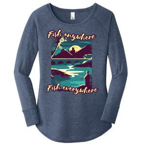 Fish Anywhere Fish Everywhere Women's Perfect Tri Tunic Long Sleeve Shirt