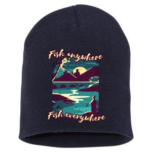 Fish Anywhere Fish Everywhere Short Acrylic Beanie