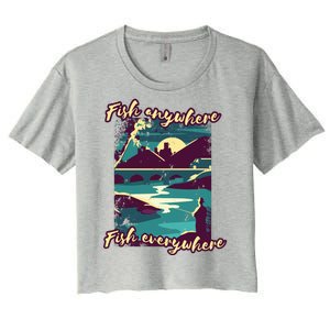 Fish Anywhere Fish Everywhere Women's Crop Top Tee