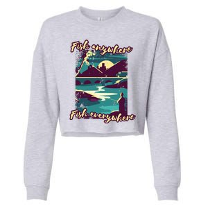 Fish Anywhere Fish Everywhere Cropped Pullover Crew