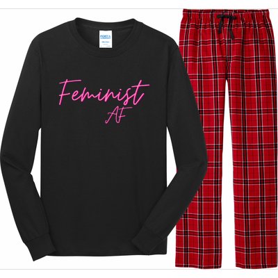 Feminist Af Feminist Empowered Feminist Cool Gift Long Sleeve Pajama Set