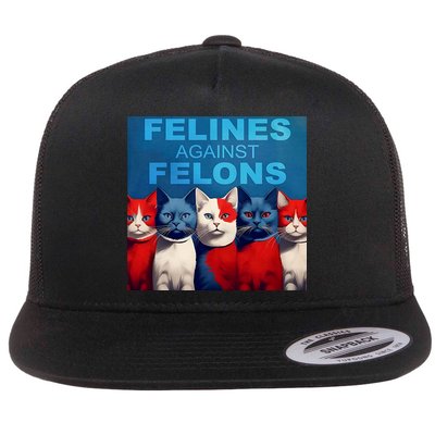 Felines Against Felons Felines Against Felons Flat Bill Trucker Hat