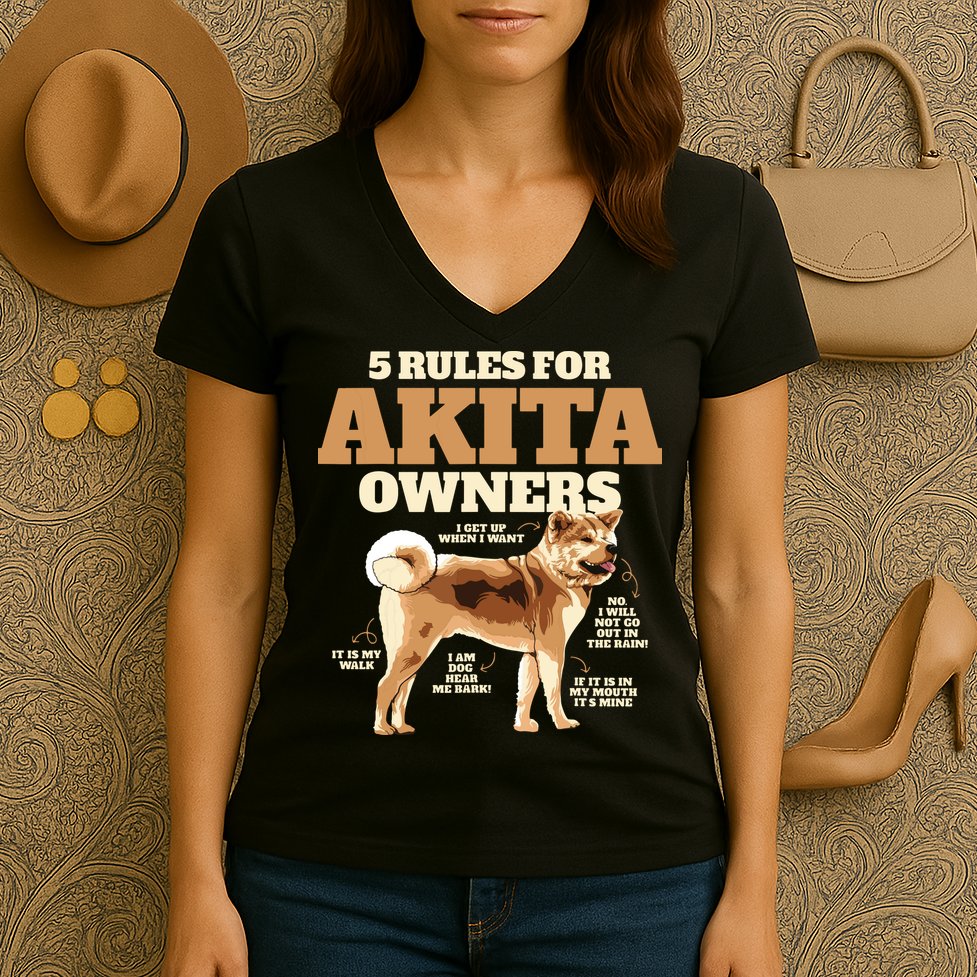 Funny Akita For Women Men Akita Owner Gifts Women's V-Neck T-Shirt