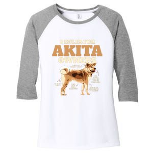 Funny Akita For Women Men Akita Owner Gifts Women's Tri-Blend 3/4-Sleeve Raglan Shirt