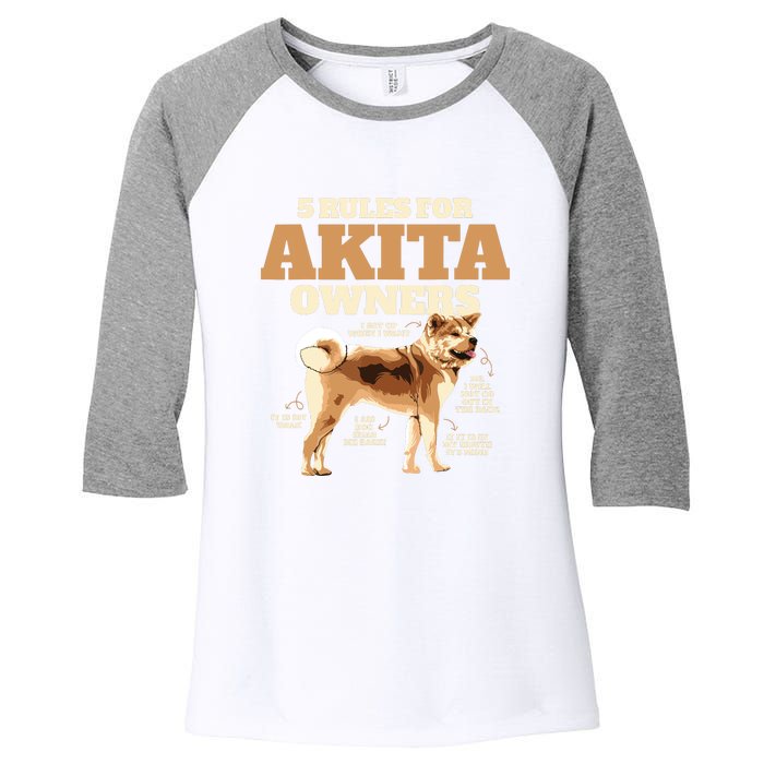 Funny Akita For Women Men Akita Owner Gifts Women's Tri-Blend 3/4-Sleeve Raglan Shirt