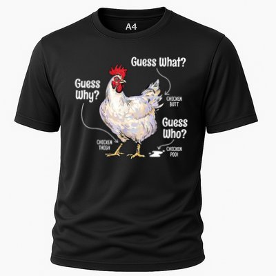 Funny Animal Farm Cute Gift Guess What Chicken Butt White Design Gift Performance Shirt