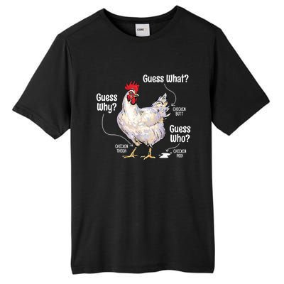 Funny Animal Farm Cute Gift Guess What Chicken Butt White Design Gift Tall Fusion ChromaSoft Performance T-Shirt