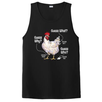 Funny Animal Farm Cute Gift Guess What Chicken Butt White Design Gift PosiCharge Competitor Tank