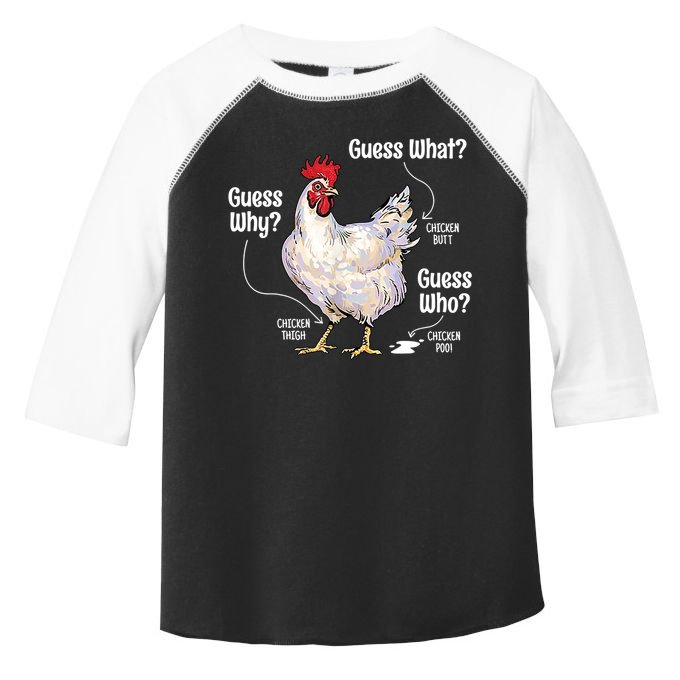 Funny Animal Farm Cute Gift Guess What Chicken Butt White Design Gift Toddler Fine Jersey T-Shirt