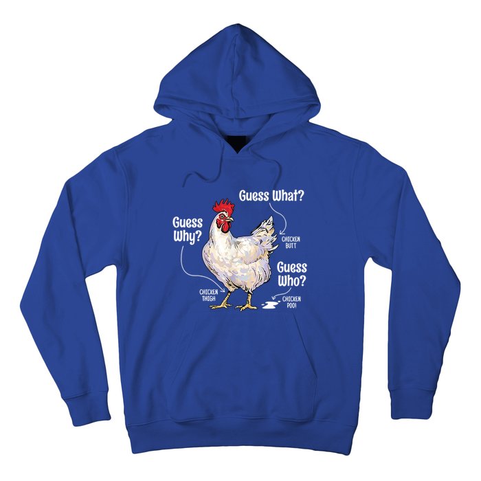 Funny Animal Farm Cute Gift Guess What Chicken Butt White Design Gift Hoodie