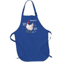 Funny Animal Farm Cute Gift Guess What Chicken Butt White Design Gift Full-Length Apron With Pockets