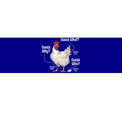 Funny Animal Farm Cute Gift Guess What Chicken Butt White Design Gift Bumper Sticker