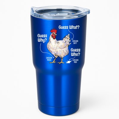 Funny Animal Farm Cute Gift Guess What Chicken Butt White Design Gift Tumbler
