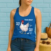 Funny Animal Farm Cute Gift Guess What Chicken Butt White Design Gift Womens Tank Top