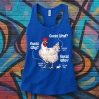 Funny Animal Farm Cute Gift Guess What Chicken Butt White Design Gift Womens Tank Top