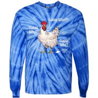 Funny Animal Farm Cute Gift Guess What Chicken Butt White Design Gift Tie-Dye Long Sleeve Shirt