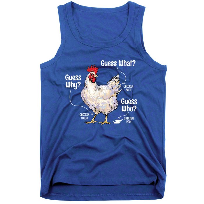 Funny Animal Farm Cute Gift Guess What Chicken Butt White Design Gift Tank Top