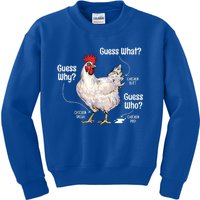 Funny Animal Farm Cute Gift Guess What Chicken Butt White Design Gift Kids Sweatshirt