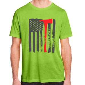 Fire American Flag Great Gift Thin Red Line Firefighter Gift Adult ChromaSoft Performance T-Shirt